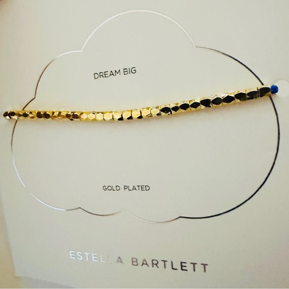 Estella Bartlett “Dream Big” Gold Nugget Bead Bracelet